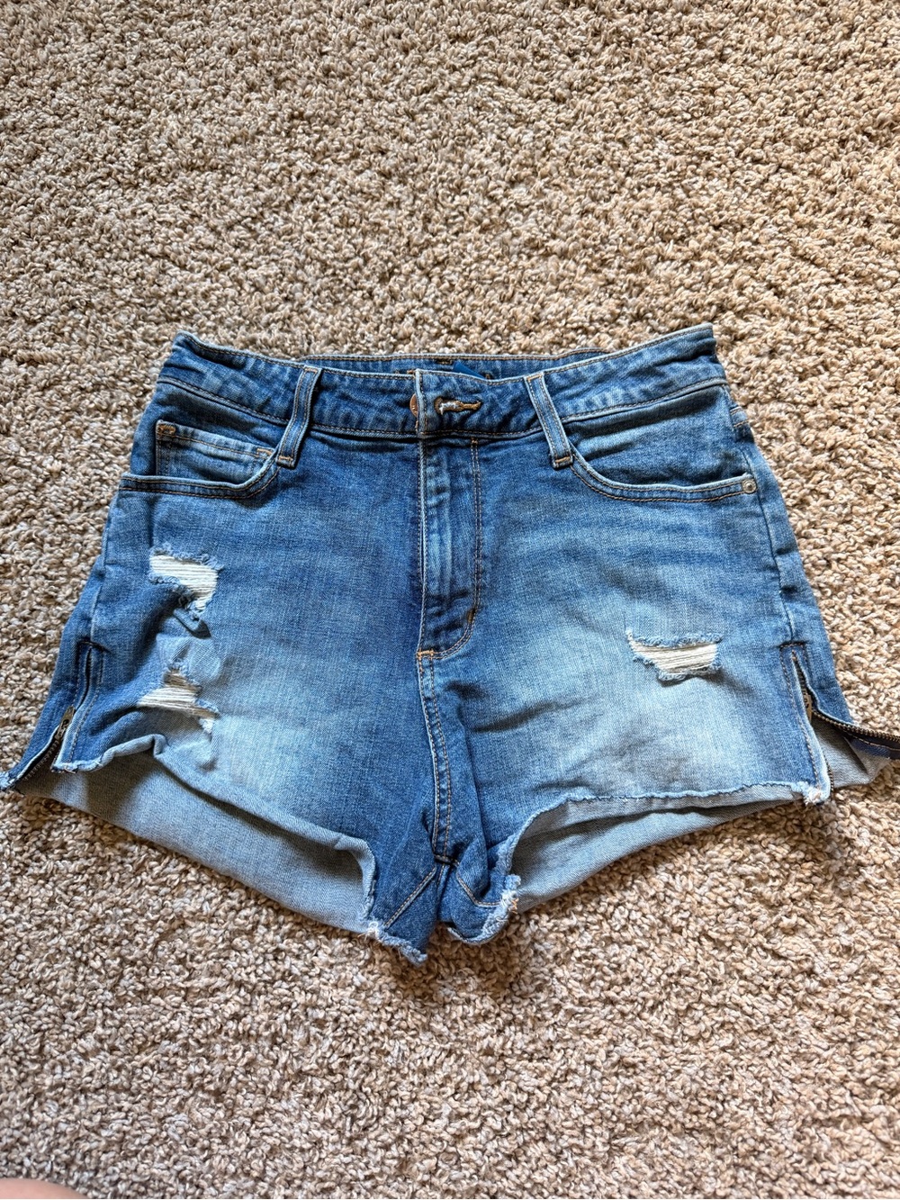 Arizona Jean Company Distressed Light Blue Denim Shorts